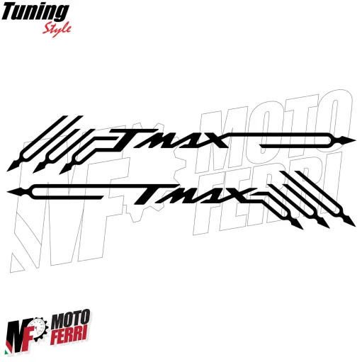 MF4016 Kit 2 Adesivo Carena Ant/Post Nero Yamaha TMax 500 530 560 mod 2001-2021