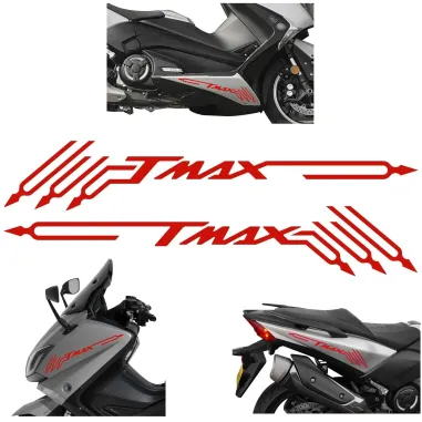 MF4017 Kit 2 Adesivo Carena Ant/Post Rosso Yamaha TMax 500 530 560 mod 2001-2021