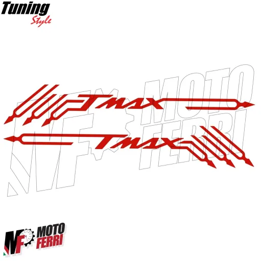 MF4017 Kit 2 Adesivo Carena Ant/Post Rosso Yamaha TMax 500 530 560 mod 2001-2021