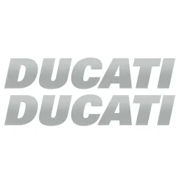 MF4939 Kit 2 Adesivi Ducati Grigio Argento Serbatoio Carena per Moto 151x28mm