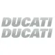 MF4939 Kit 2 Adesivi Ducati Grigio Argento Serbatoio Carena per Moto 151x28mm