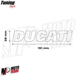 MF4939 Kit 2 Adesivi Ducati Grigio Argento Serbatoio Carena per Moto 151x28mm 2