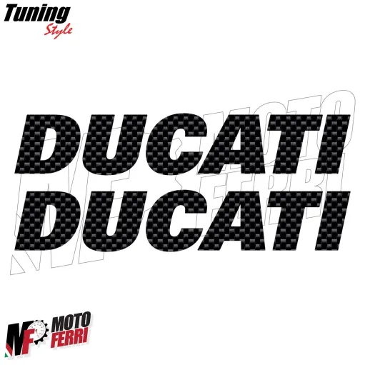 MF4939 Kit 2 Adesivi Ducati Carbonio Carbon Look Serbatoio Carena 151 x 28 mm