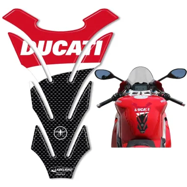 MF4026 Adesivo Protezione Paraserbatoio Ducati Resina Rosso / Carbonio 20x14cm