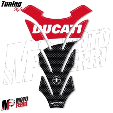 MF4026 Adesivo Protezione Paraserbatoio Ducati Resina Rosso / Carbonio 20x14cm