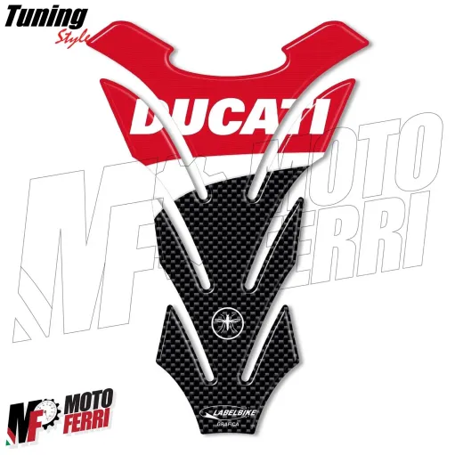 MF4026 Adesivo Protezione Paraserbatoio Ducati Resina Rosso / Carbonio 20x14cm