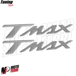 MF4066 Kit 2 Adesivi Argento 3D Carena Posteriore per Yamaha TMax 500 530 560 2