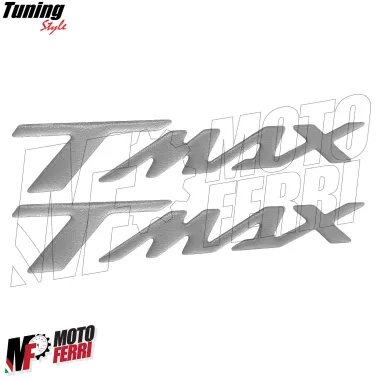 MF4066 Kit 2 Adesivi Argento 3D Carena Posteriore per Yamaha TMax 500 530 560