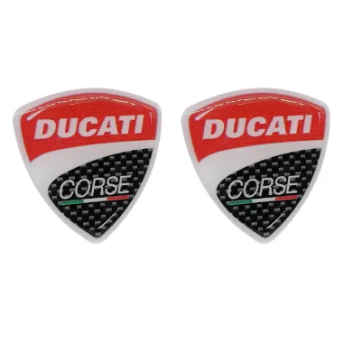 MF4067 Adesivo Logo Stemma Ducati Corse per Moto Casco Universale Resina 32 mm