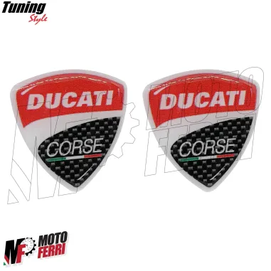 MF4067 Adesivo Logo Stemma Ducati Corse per Moto Casco Universale Resina 32 mm