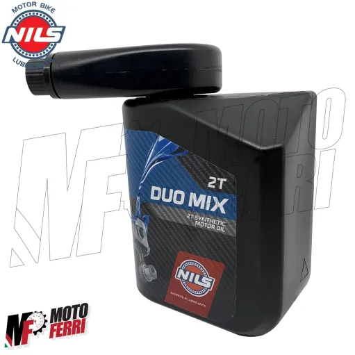 MF4091 2L Olio Motore Miscela Sintetico Nils Duo Mix Moto Scooter Cross Vespa 2t