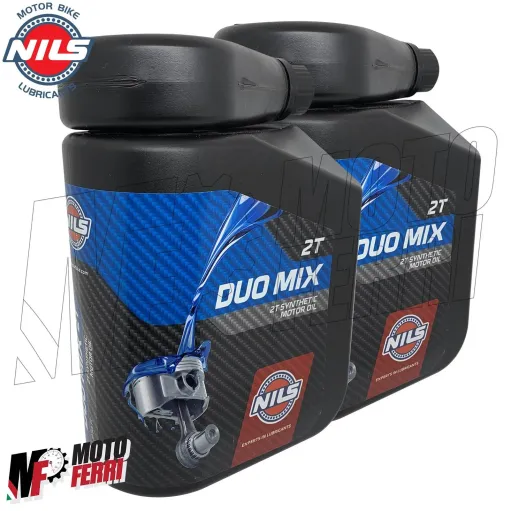 MF4091 2L Olio Motore Miscela Sintetico Nils Duo Mix Moto Scooter Cross Vespa 2t