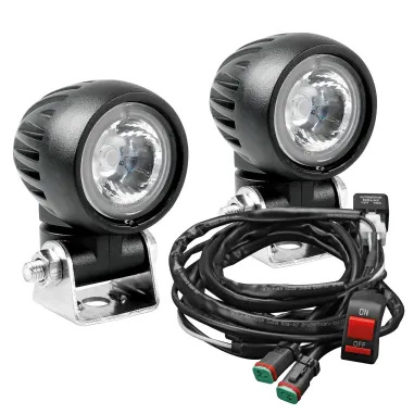 MF4095 Faretti Fari Supplementari Led + Tasto Manubrio Universali Moto Enduro