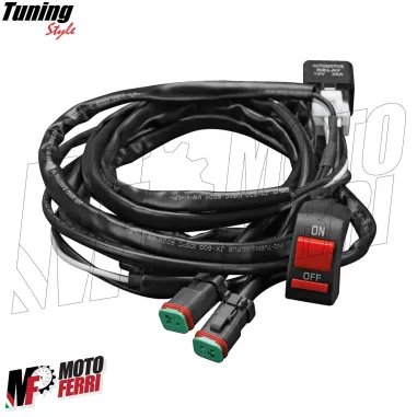 MF4095 Faretti Fari Supplementari Led + Tasto Manubrio Universali Moto Enduro