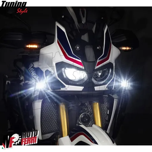 MF4095 Faretti Fari Supplementari Led + Tasto Manubrio Universali Moto Enduro