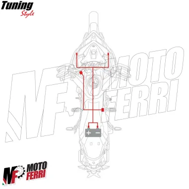 MF4095 Faretti Fari Supplementari Led + Tasto Manubrio Universali Moto Enduro