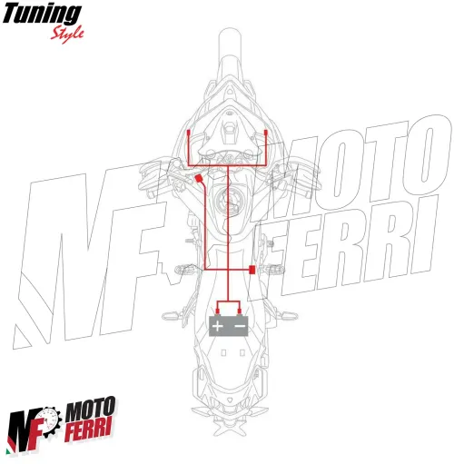 MF4095 Faretti Fari Supplementari Led + Tasto Manubrio Universali Moto Enduro