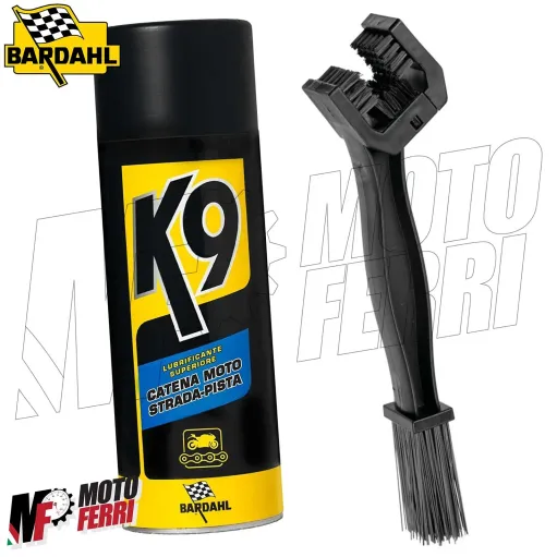 MF4104 - Kit Grasso Lubrificante Catena Bardahl K9 Moto Strada Pista + Spazzola