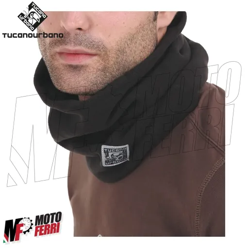 MF410X - Collare Scaldacollo Tucano Termico Doppio Pile Nero per Moto Scooter