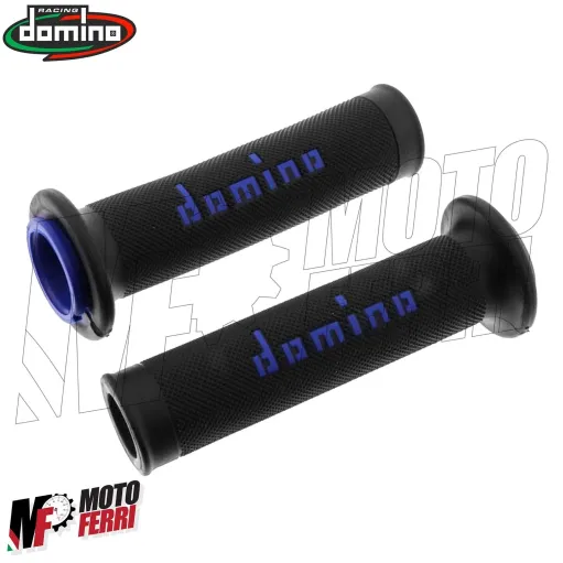 MF2823 Manopole Domino Strada Nero/Blu Universale Moto Yamaha R6 R7 R1 MT07