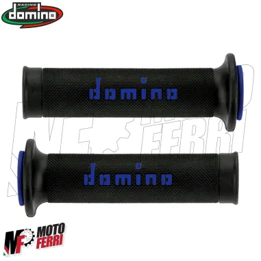 MF2823 Manopole Domino Strada Nero/Blu Universale Moto Yamaha R6 R7 R1 MT07