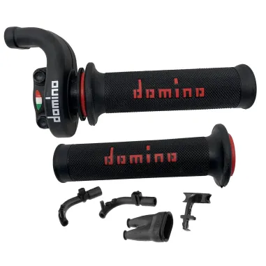 MF4118 Comando Gas Rapido Domino Racing KRR 03 Nero/Rosso 2 Cavi Univesale Moto