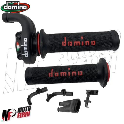 MF4118 Comando Gas Rapido Domino Racing KRR 03 Nero/Rosso 2 Cavi Univesale Moto