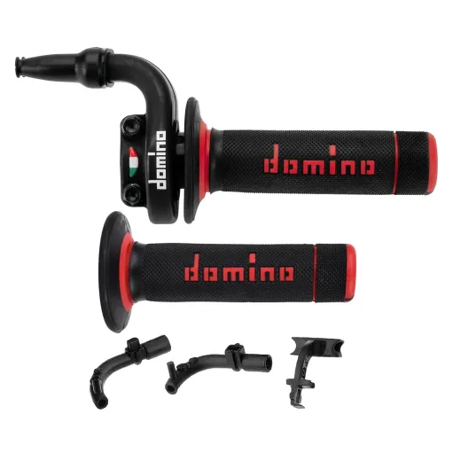 MF4119 Comando Gas Rapido Domino Racing KRE 03 Nero/Rosso 2 Cavi Univesale Cross