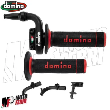 MF4119 Comando Gas Rapido Domino Racing KRE 03 Nero/Rosso 2 Cavi Univesale Cross