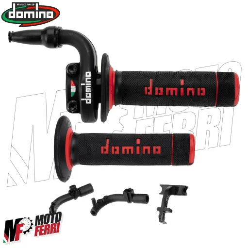 MF4119 Comando Gas Rapido Domino Racing KRE 03 Nero/Rosso 2 Cavi Univesale Cross