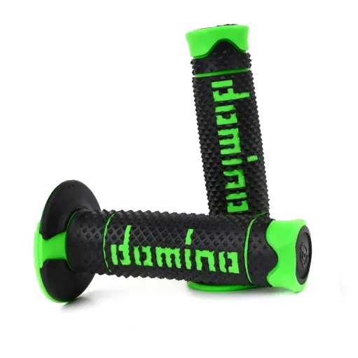 MF2521 - Manopole Domino Racing Verde / Nero Soft Grips Moto Cross Universali