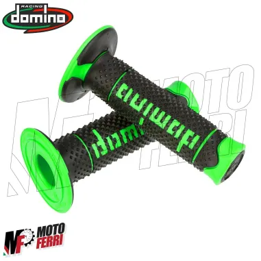 MF2521 - Manopole Domino Racing Verde / Nero Soft Grips Moto Cross Universali