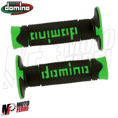 MF2521 - Manopole Domino Racing Verde / Nero Soft Grips Moto Cross Universali
