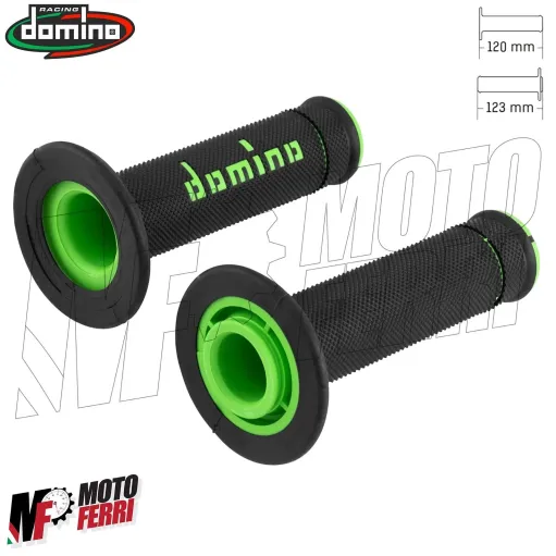 MF4122 - Manopole Domino Xtreme OFF Road Nero/Verde Soft Grips Universali Cross