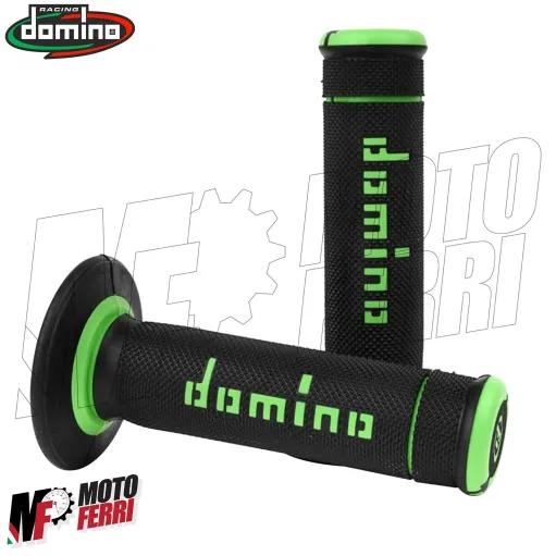 MF4122 - Manopole Domino Xtreme OFF Road Nero/Verde Soft Grips Universali Cross