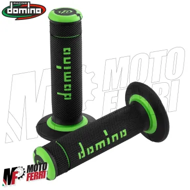 MF4122 - Manopole Domino Xtreme OFF Road Nero/Verde Soft Grips Universali Cross