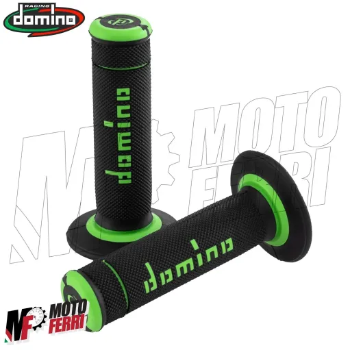 MF4122 - Manopole Domino Xtreme OFF Road Nero/Verde Soft Grips Universali Cross