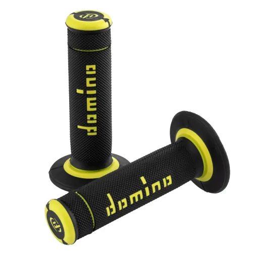 MF4124 - Manopole Domino Xtreme Off Road Nero/Giallo Soft Grips Universali Cross