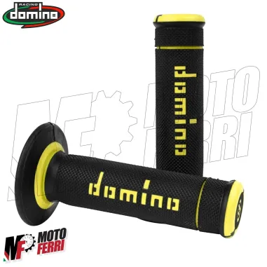 MF4124 - Manopole Domino Xtreme Off Road Nero/Giallo Soft Grips Universali Cross