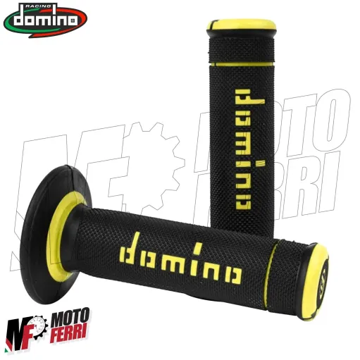 MF4124 - Manopole Domino Xtreme Off Road Nero/Giallo Soft Grips Universali Cross