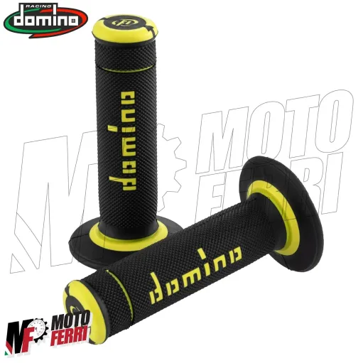 MF4124 - Manopole Domino Xtreme Off Road Nero/Giallo Soft Grips Universali Cross