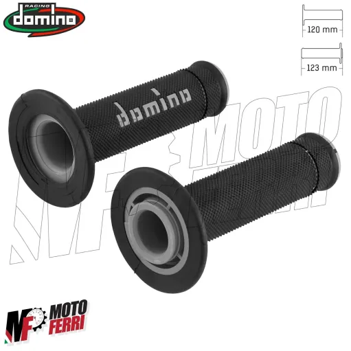 MF4125 Manopole Domino Xtreme Off Road Grigio/Nero Soft Grips Universali Cross