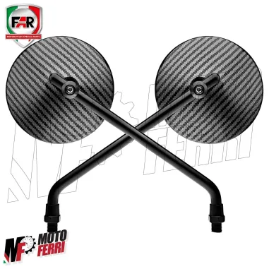 MF4128 - Specchietti FAR effetto Carbonio per Duacti Scrambler 400 / 800 / 1100