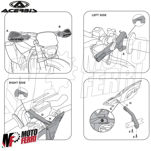 MF4134 Paramani Acerbis Uniko Vented Nero / Bianco Universale Moto Cross Enduro