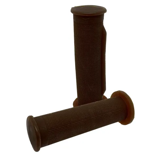 MF4141 Manopole Domino Marrone Moto Cafè Racer Scrambler Custom Vintage 127 mm