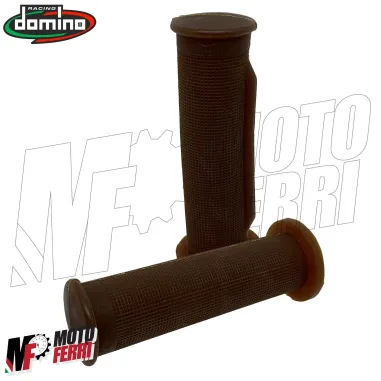 MF4141 Manopole Domino Marrone Moto Cafè Racer Scrambler Custom Vintage 127 mm