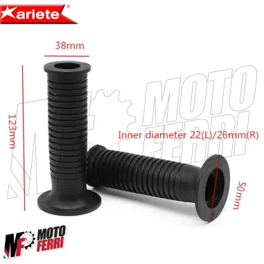MF4142 - Manopole Ariete Soft Grips in Gomma Nere Universali per Moto BMW Style
