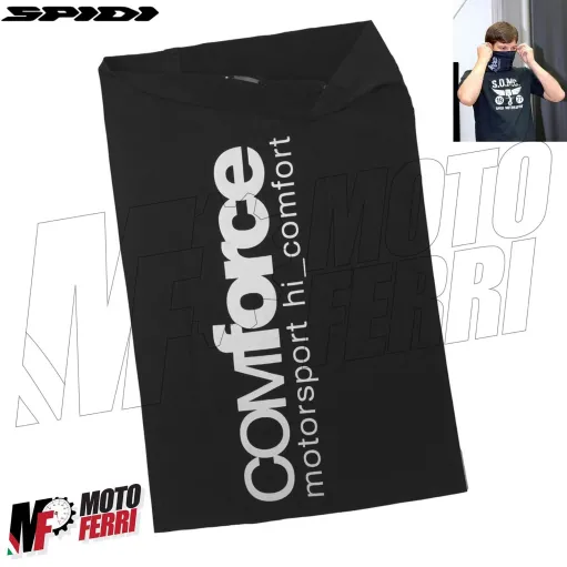 MF4147 - Collare in Tessuto Tecnico Spidi Anti Vento Nero per Moto Scooter Cross