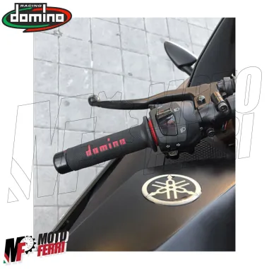 MF4159 Manopole Domino Strada Nero / Rosso Universale Moto Ducati Honda MV BMW