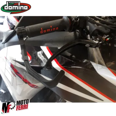 MF4159 Manopole Domino Strada Nero / Rosso Universale Moto Ducati Honda MV BMW